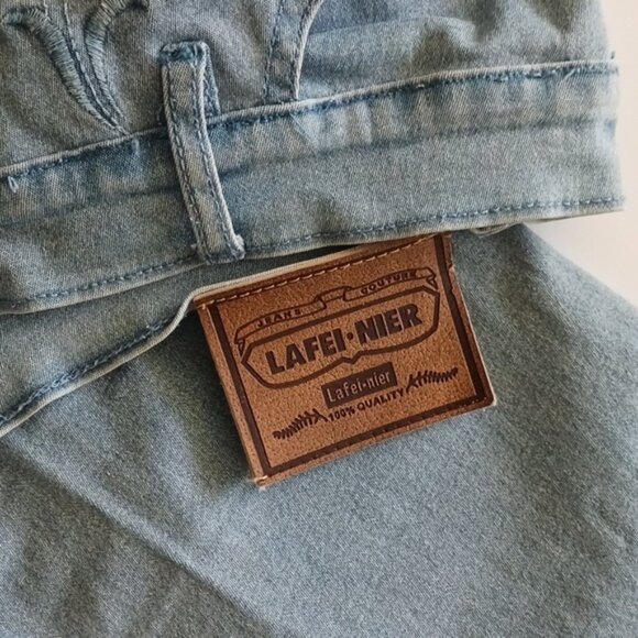 LAFEI- NIER Woman's Jeans Light Blue W Swarovski Crystals - Picture 11 of 16